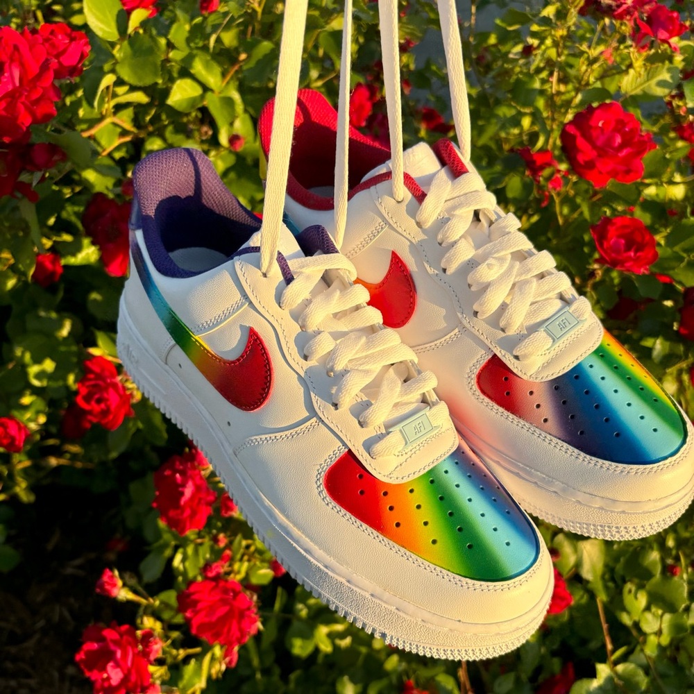 Nike Air Force 1 Low - Rainbow Airbrush Custom Painted shoes